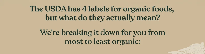 The USDA has 4 labels for organic foods, but what do they actually mean? We're breaking it down for you from most to least organic: