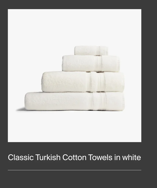 Classic Turkish Cotton Towels in white