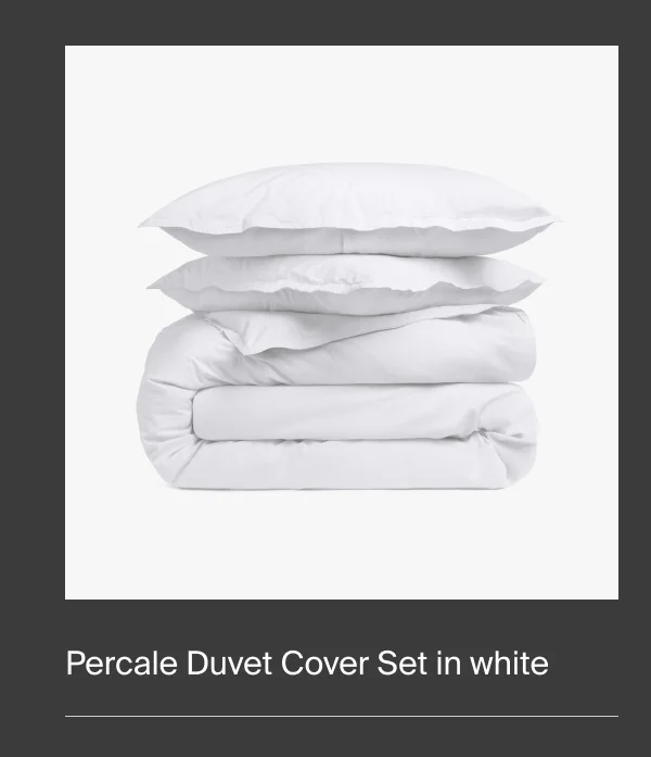 Percale Duvet Cover Set in white