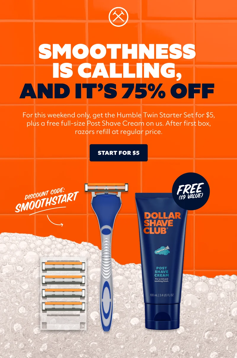 SMOOTHNESS IS CALLING, AND IT'S 75% OFF | DISCOUNT CODE: SMOOTHSTART | CTA: START FOR $5
