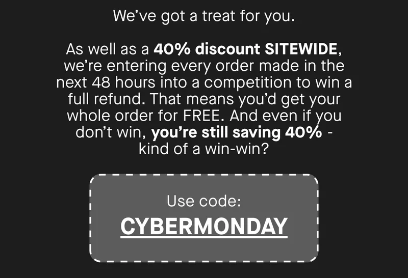 Use code: CYBERMONDAY