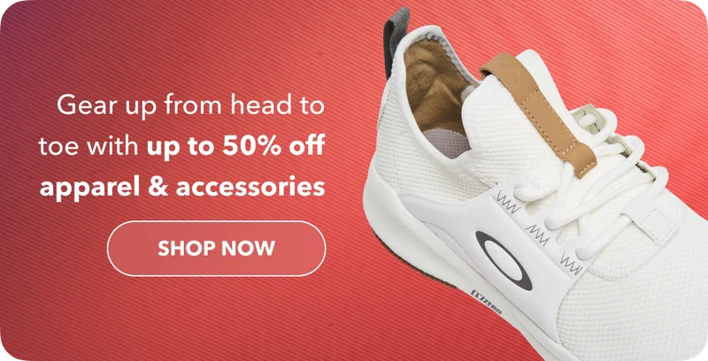 Gear up from head to toe with up to 50% off apparel & accessories
