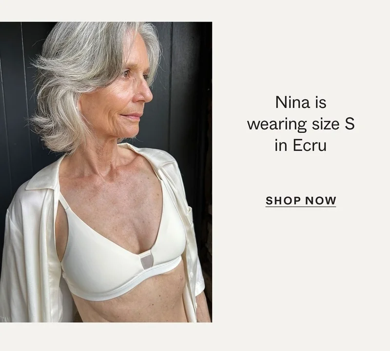 Nina is wearing size S in Ecru