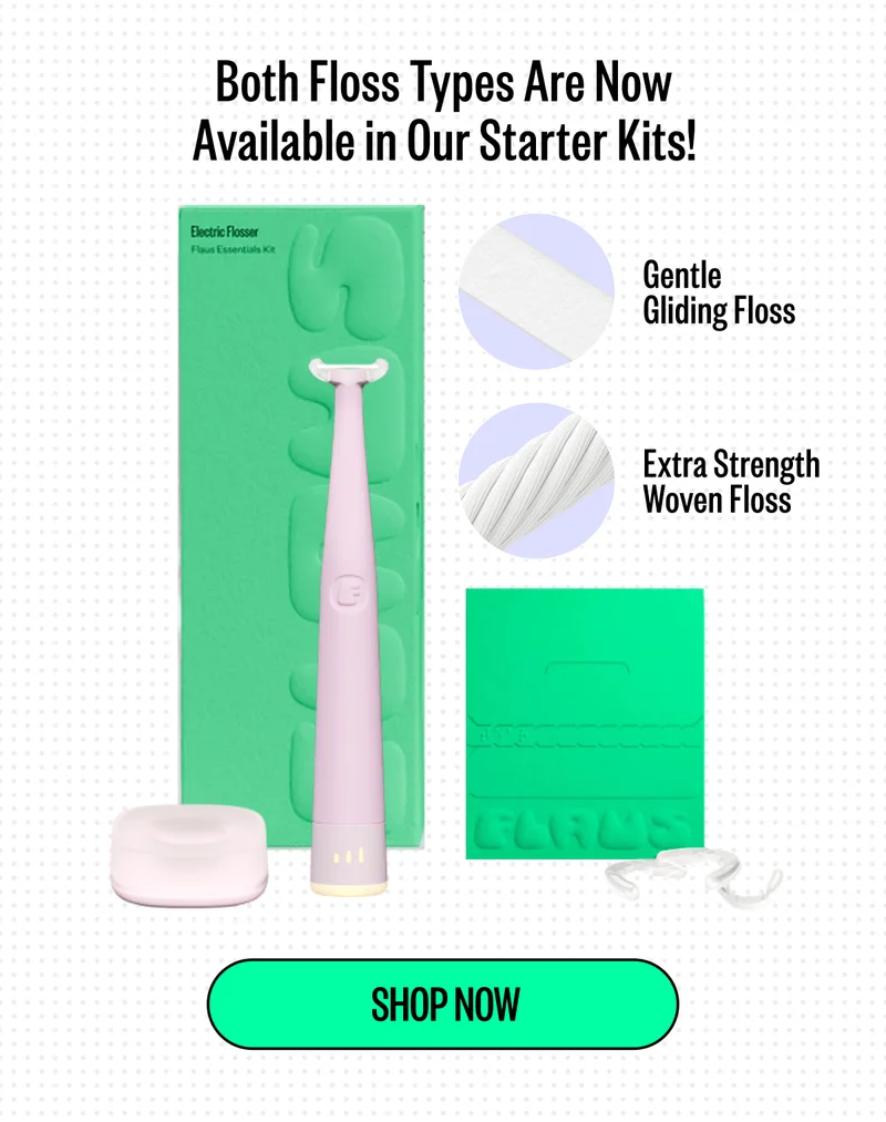 Both Floss Types Are Now Available in Our Starter Kits! Gentle gliding floss & extra strength woven floss | Shop now