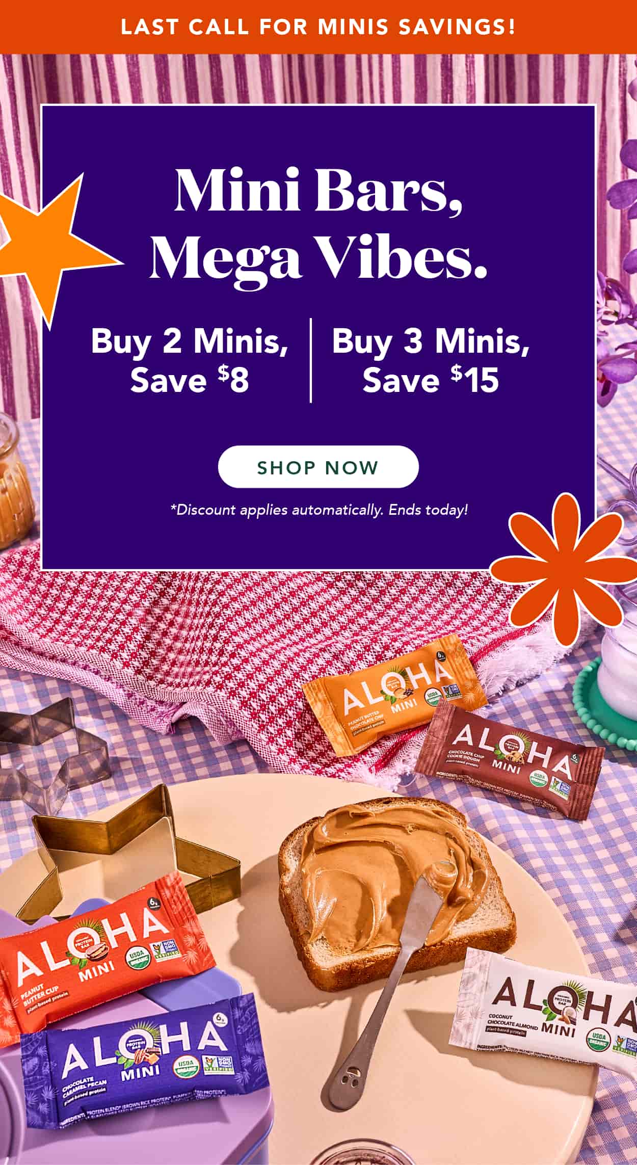 Mini bars, mega vibes. Buy 2 minis, save $8 or buy 3 minis to save $15! Discount applies automatically. Ends today!