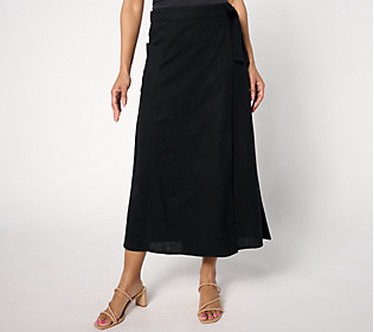 Peace Love World Boheme Petite Wrap Utility Skirt  Size Petite 3X  Black