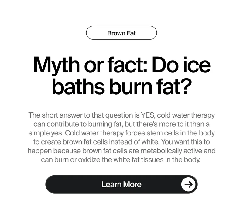 Myth or fact: Do ice baths burn fat?