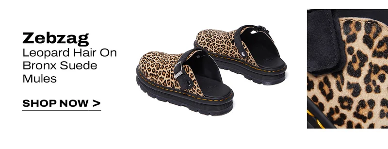 Zebzag Leopard Hair On Bronx Suede Mules
