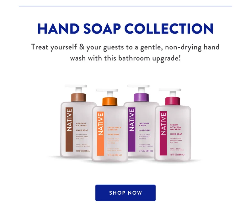 HAND SOAP COLLECTION | Treat yourself & your guests to a gentle, non-drying hand wash with this bathroom upgrade! | SHOP NOW