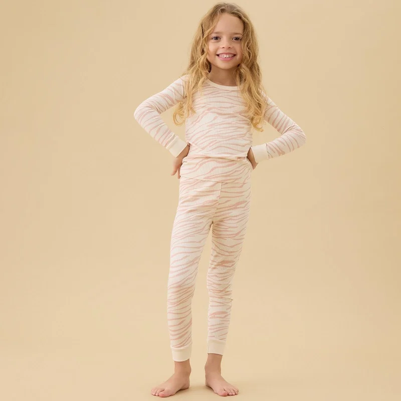 Image of Zebra Sands Ribbed Pajama Set