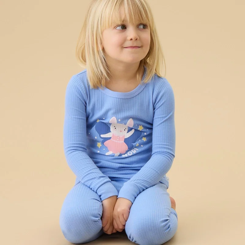 Image of Fairy Bunny Ribbed Pajama Set