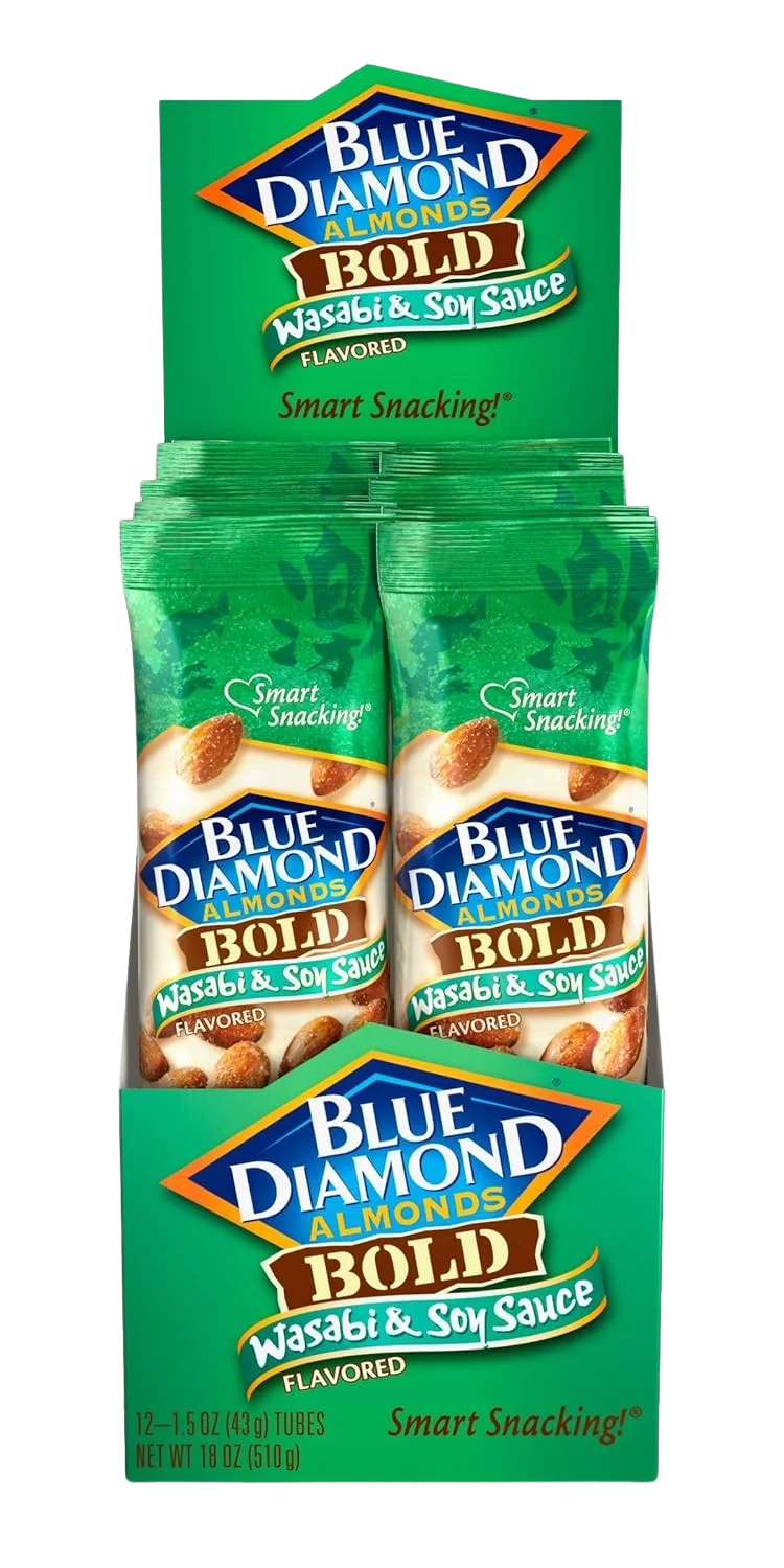 Image of Blue Diamond Bold Wasabi and Soy Sauce Almonds (12 Pack)