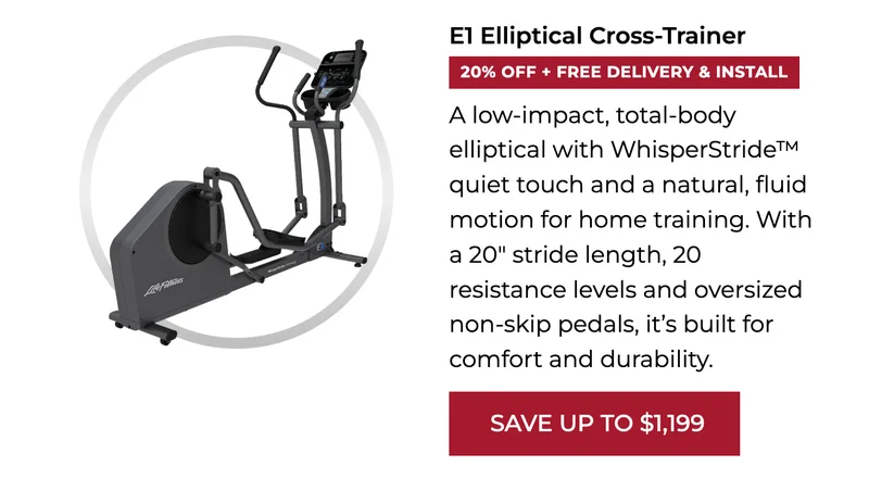 20% OFF | E1 Elliptical Cross-Trainer | Black Friday Deals