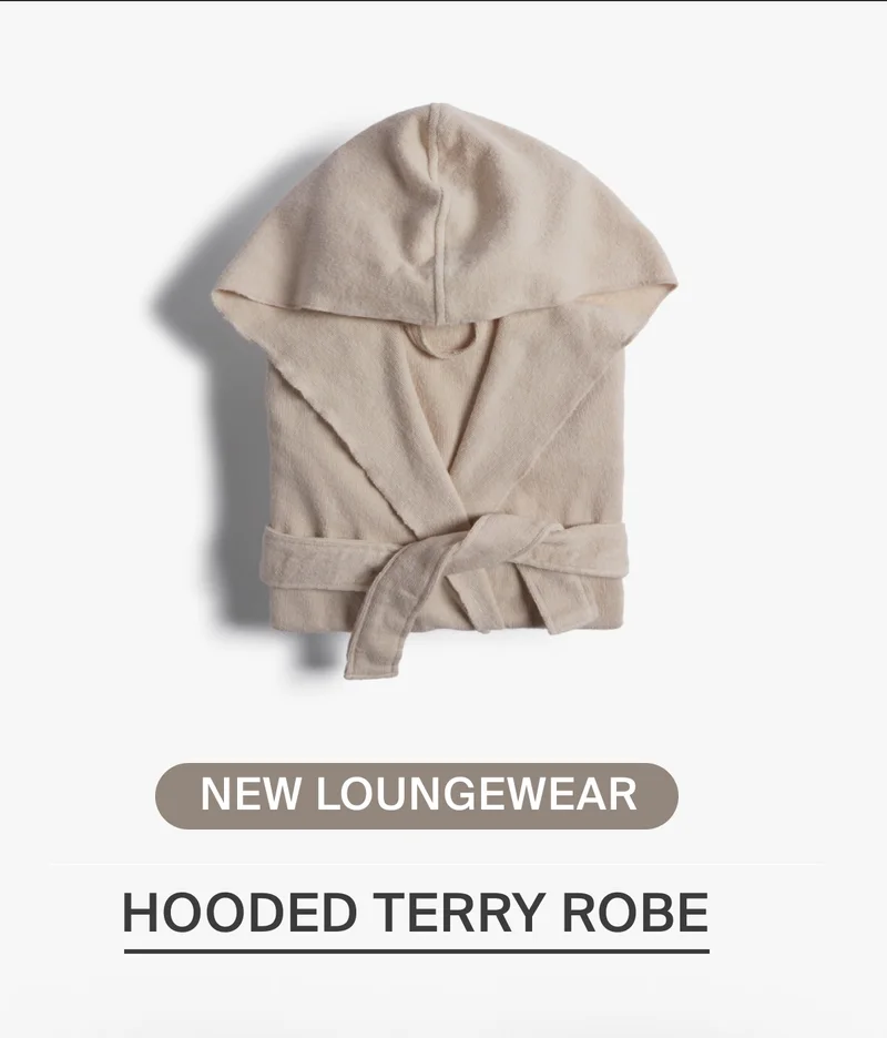 New loungewear, hooded terry robe.