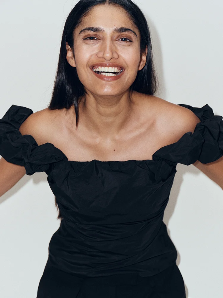 Scrunched Tube Top Black
