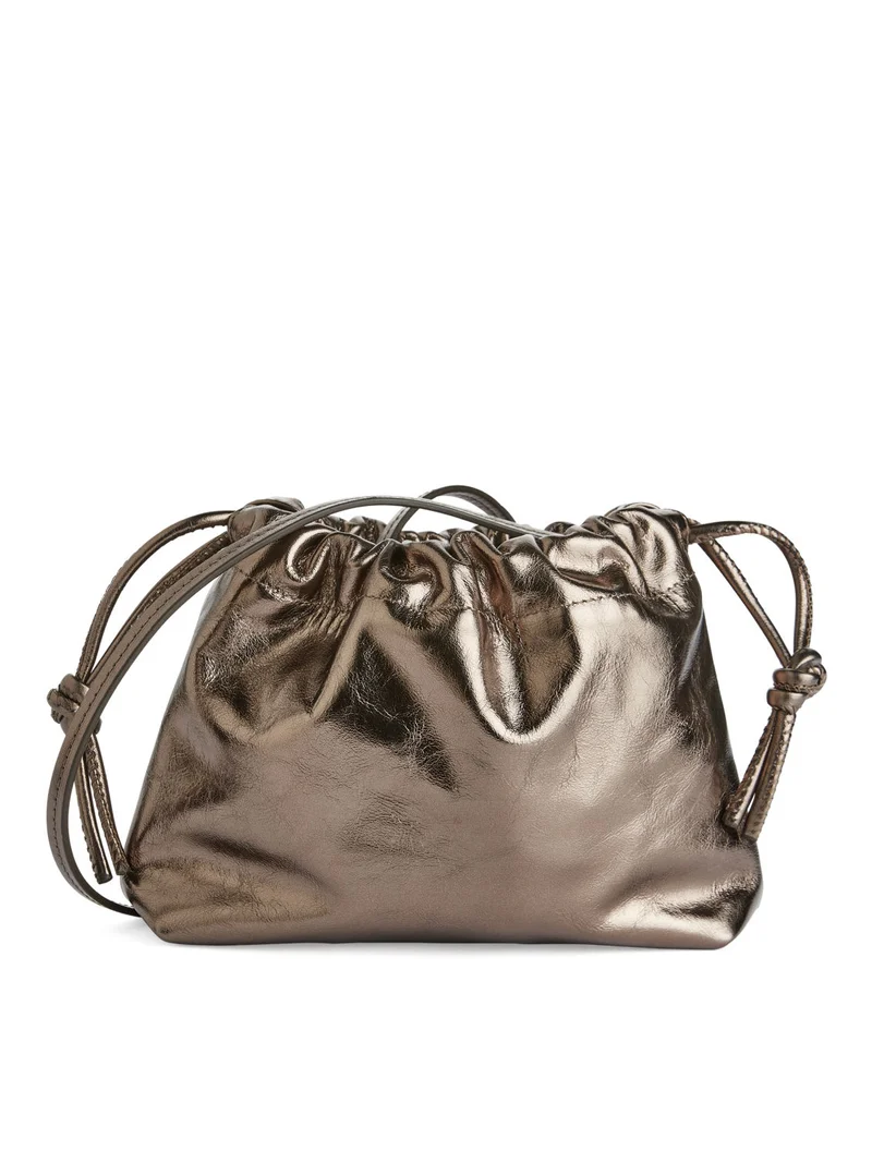 Leather Crossbody Pouch Bronze