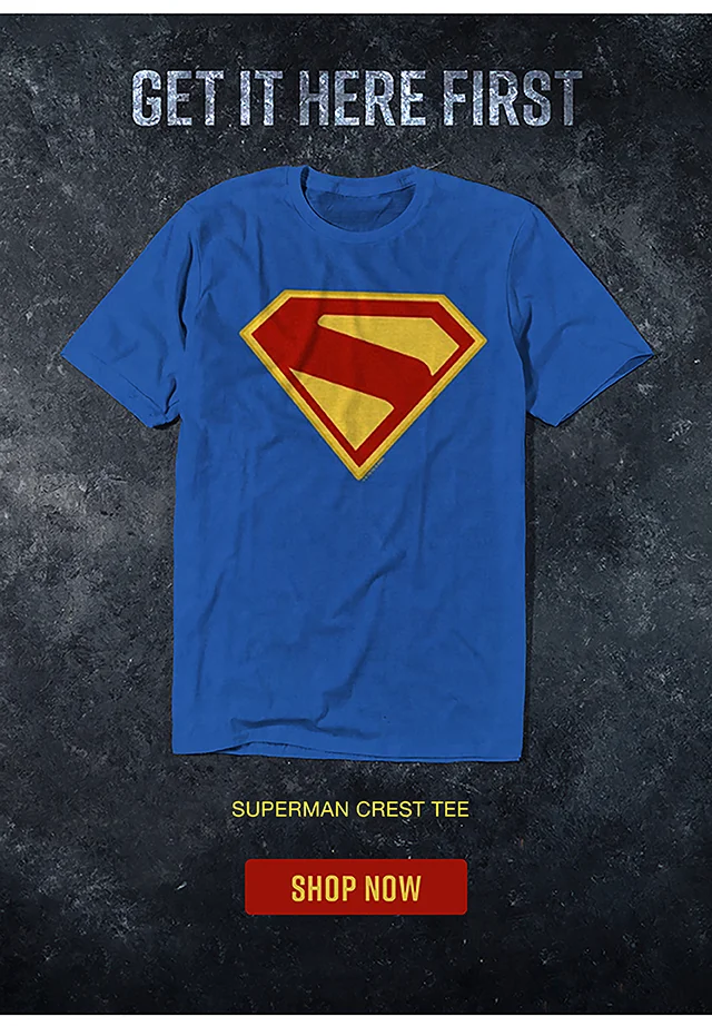 Superman Crest Tee. Get it here first! Shop Now