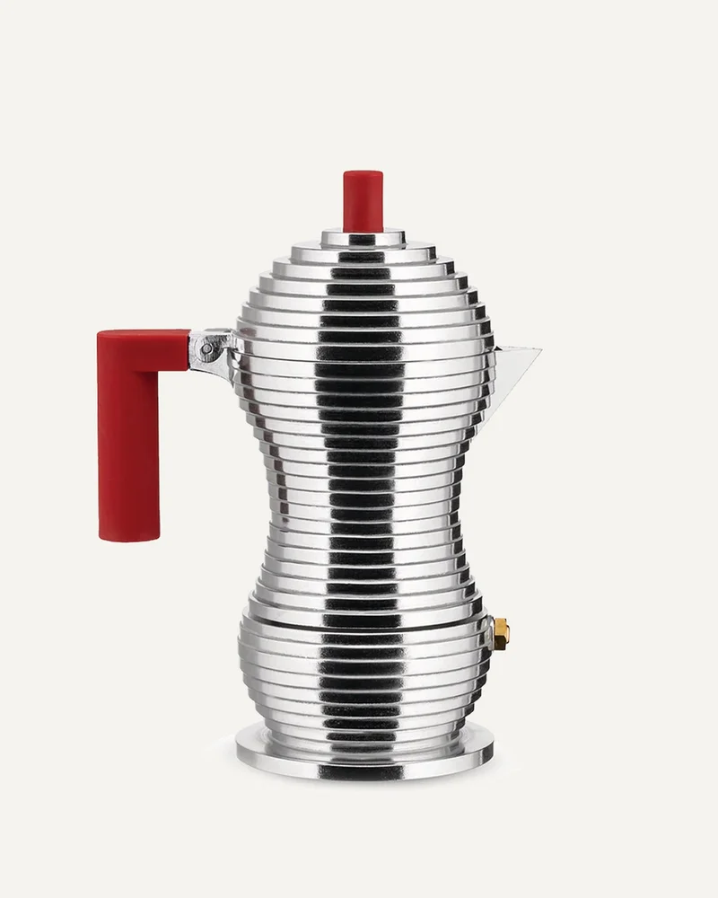 Image of Alessi Pulcina Stove Top Espresso Maker in Red
