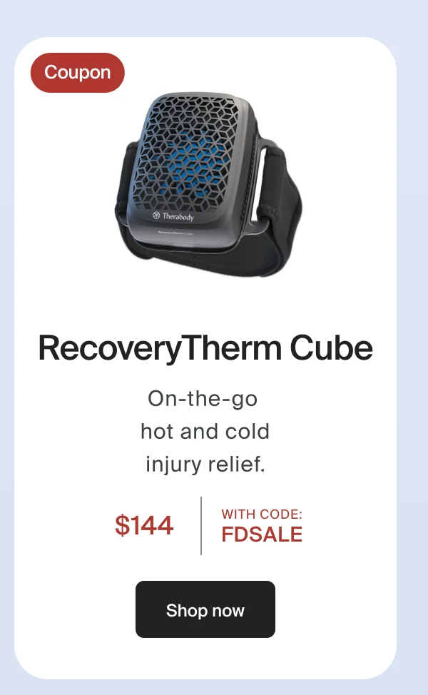 Coupon | RecoveryTherm Cube | On-the-go  hot and cold injury relief. | $144 | WITH CODE: discount code | Shop now