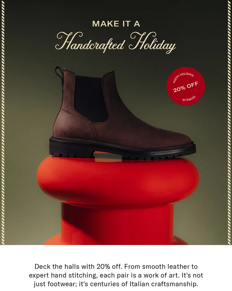 Make it a handcrafted holiday + 20% Off Sitewide