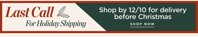 Last Call For Holiday Shipping