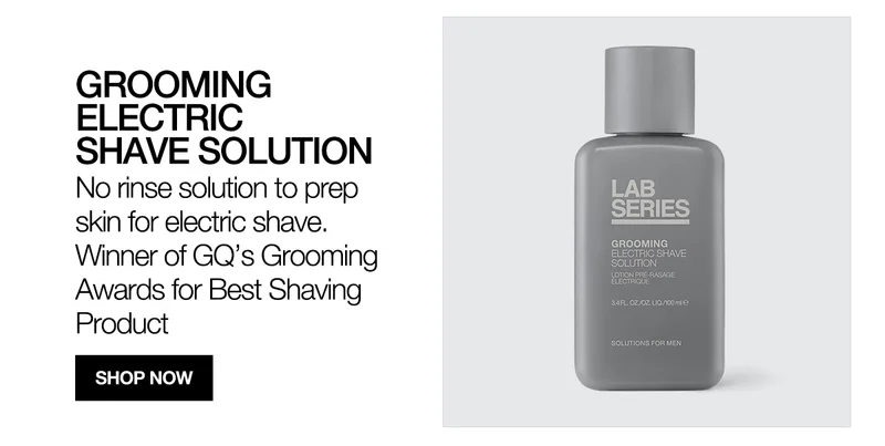 GROOMING ELECTRIC SHAVE SOLUTION | No rinse solution to prep skin for electric shave. Winner of GQ's Grooming Awards for Best Shaving Product | SHOP NOW