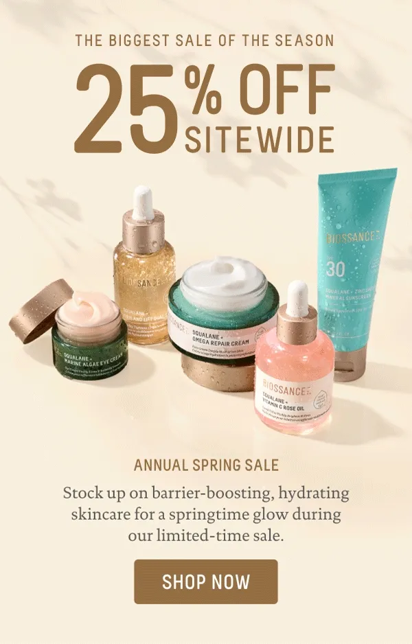Biggest Sale Of The Season 25% Off Sitewide