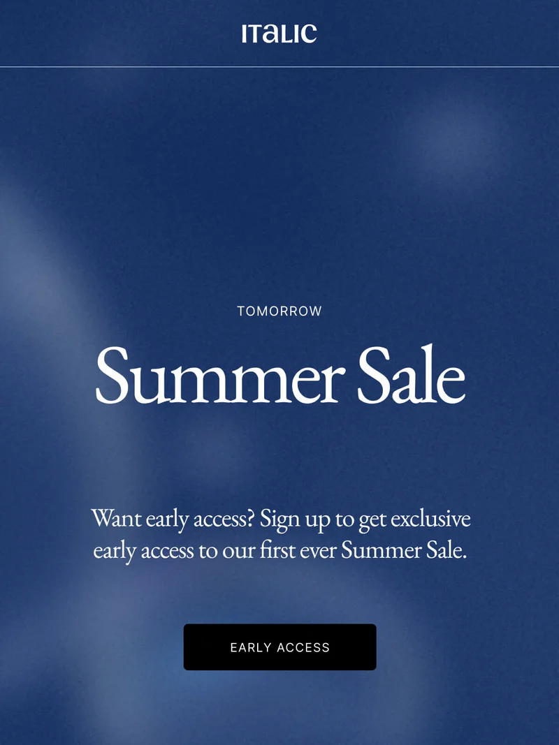 Italic | Life is Luxury | UPTO 50% OFF WAREHOUSE SALE