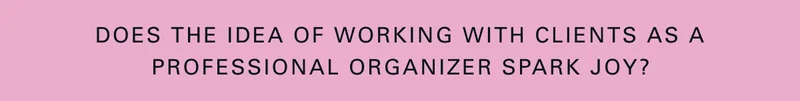 Does the idea of working with clients as a professional organizer spark joy?