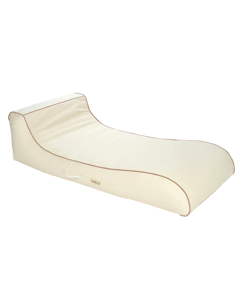 Image of Cream Fabric Sunbed Lounger
