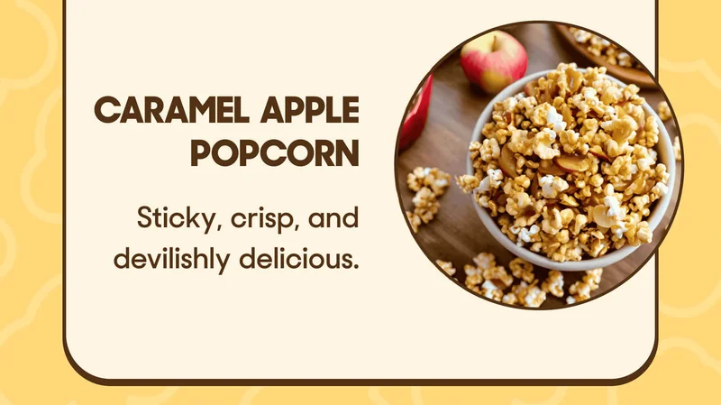 Caramel Apple Popcorn: Sticky, crisp, and devilishly delicious.