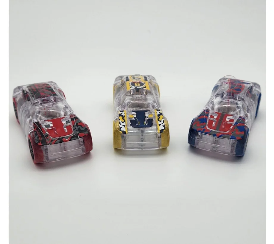 Set of 3 Marble Racers Light Up Cars with Pull Back Motor