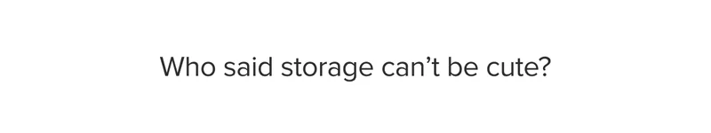 Who said storage can’t be cute?