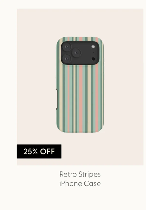 Retro Stripes in Mint Green, Pale Blush, and Cream - Vertical Stripe Pattern iPhone Case