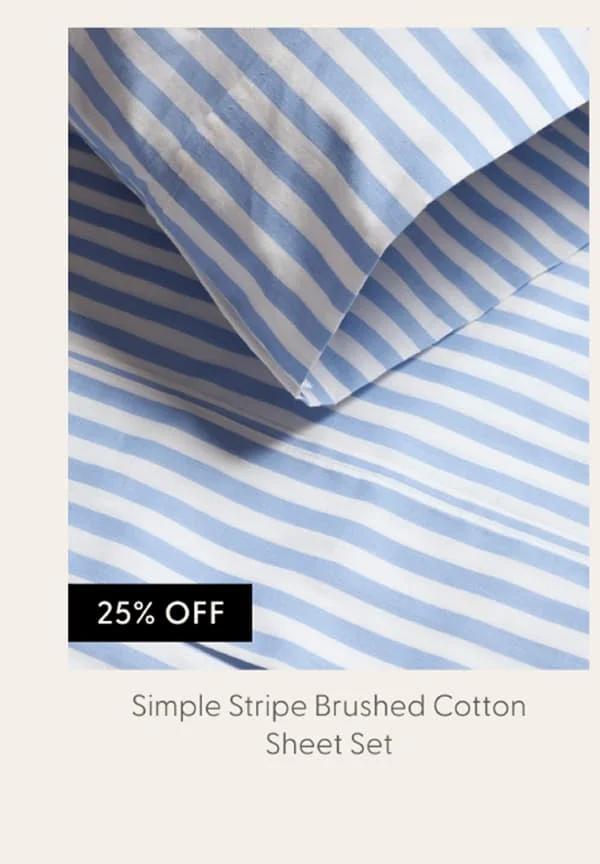 Simple Stripe Brushed Cotton Sheet Set