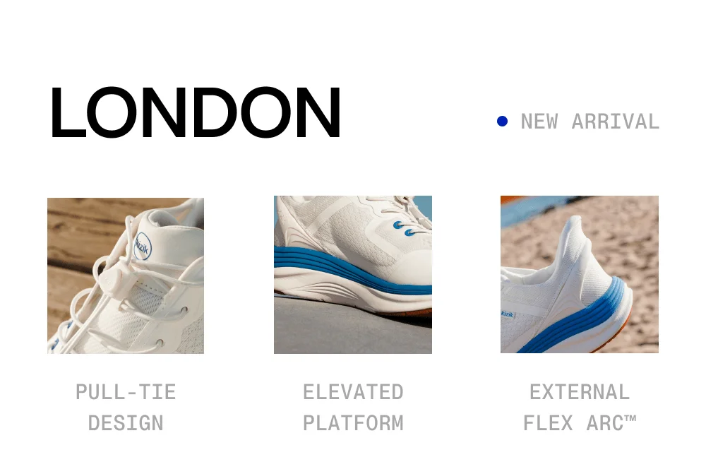 London. New arrival. Pull-tie design. Elevated platform. External Flex Arc.