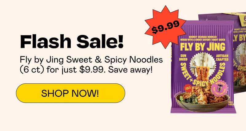 Flash Sale! Fly by Jing Sweet & Spicy Noodles (6 ct.) for just $9.99. Save away!