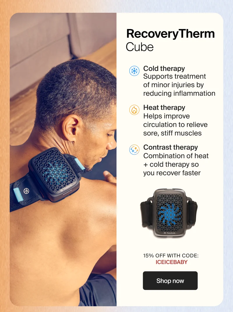 RecoveryTherm Cube | Cold therapy - Supports treatment  of minor injuries by reducing inflammation | Heat therapy - Helps improve circulation to relieve sore, stiff muscles | Contrast therapy - Combination of heat + cold therapy so you recover faster | 15% off with Code: discount code | Shop now