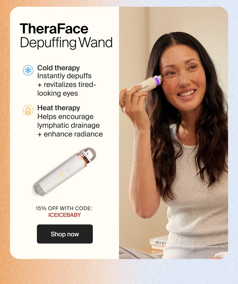 TheraFace Depuffing Wand | Cold therapy - Instantly depuffs + revitalizes tired-looking eyes | Heat therapy - Helps encourage lymphatic drainage + enhance radiance | 15% off with Code:  discount code | Shop now