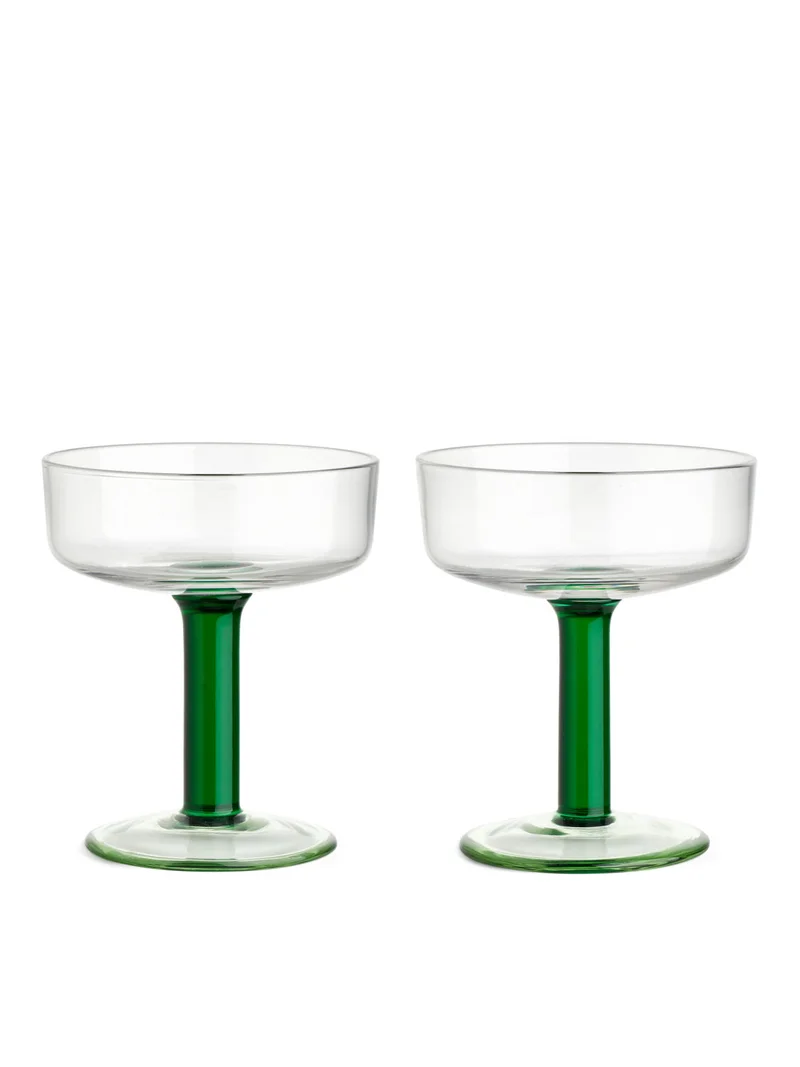Coupe Glasses Set of 2 Green