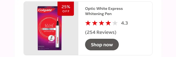 Optic White Express Teeth Whitening Pen 25% off Click here to shop now