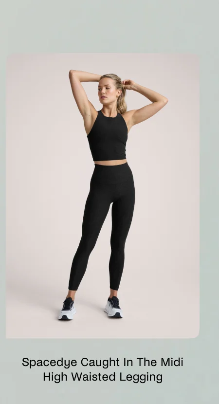 Spacedye Caught In The Midi High Waisted Legging in Darkest Night