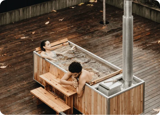 Wood burning tub