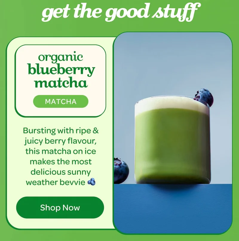 organic blueberry matcha