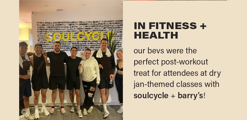 IN FITNESS + HEALTH: in so-cal, our stress-relieving, mood-boosting sips helped guests relax at a sound bath + sampling hosted by burden of proof.