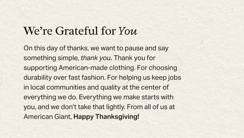 We're Grateful For You