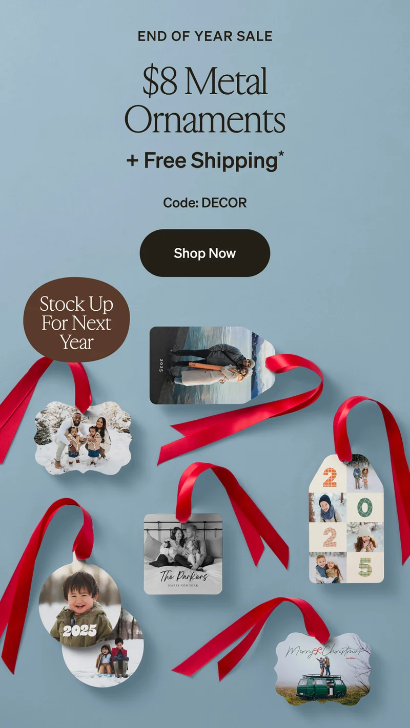 $8 Metal Ornaments + Free Shipping