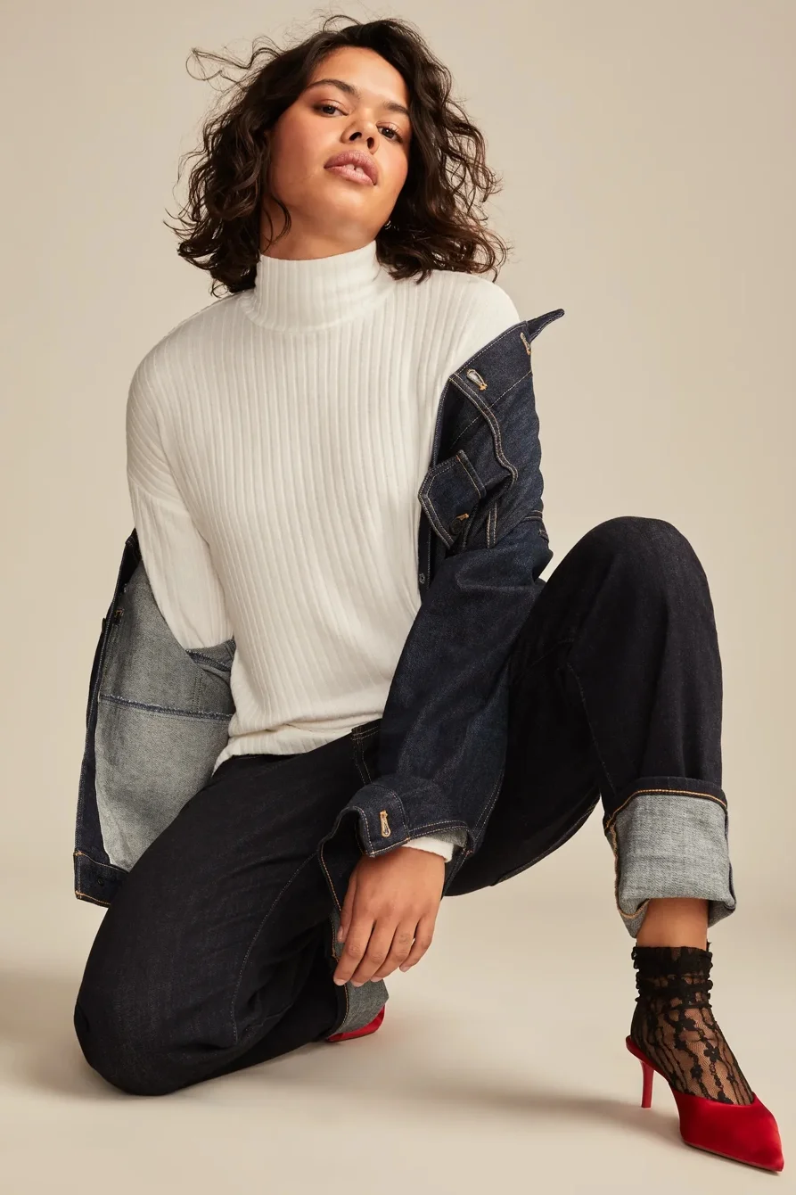 Image of Lucky Brand Cloud Turtleneck - Women's Clothing Tops Sweaters Turtlenecks in Medium Heather Gray