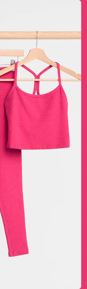 Spacedye Slim Racerback Cropped Tank in Vivid Pink Heather