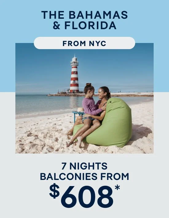 Free Balcony Upgrade – The Bahamas & Florida From New York City (Brooklyn) – 7 Nights – Click to View Cruises & Book Now